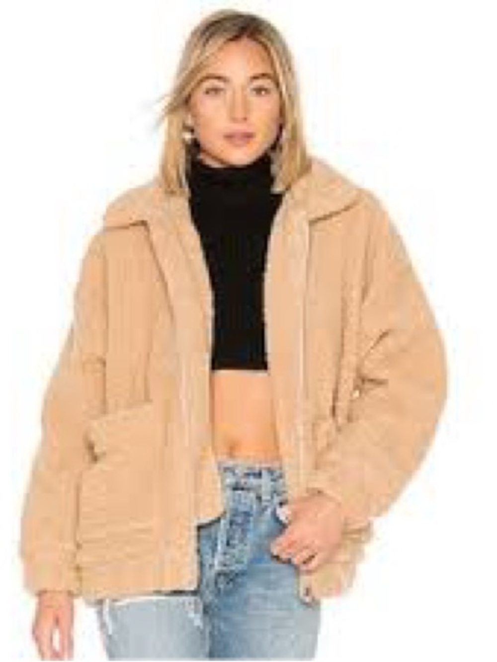 I.AM.GIA Oversized Teddy Jacket in Camel